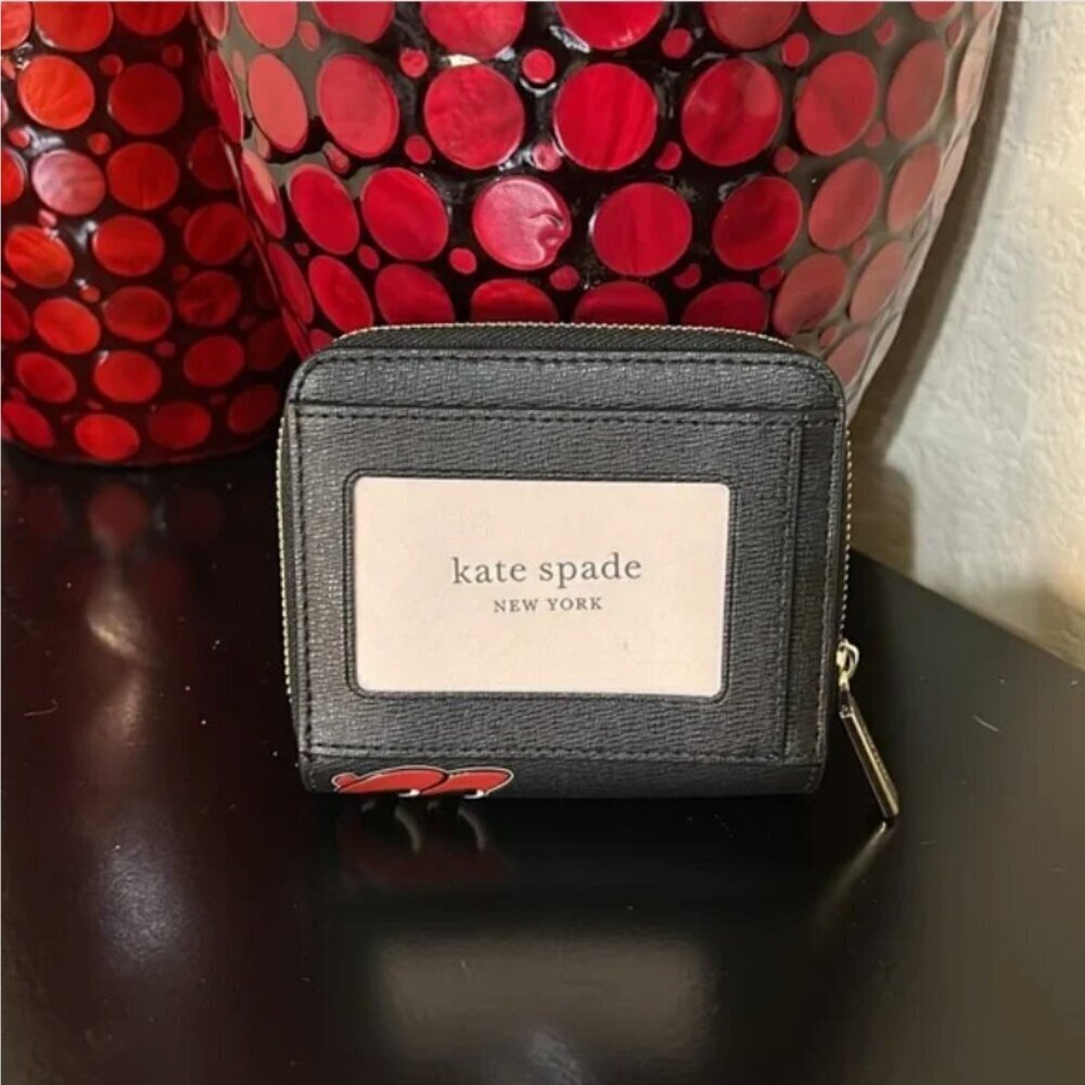 Disney X Kate Spade NWT Minnie Mouse Zip Around Wallet Bifold with dust … - Picture 3 of 12